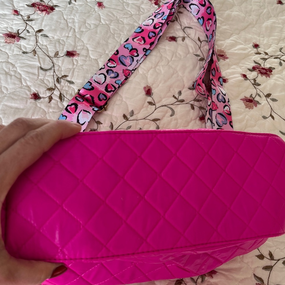 Macbeth Collection by Margaret Josephs Pink Quilted Crossbody Bag